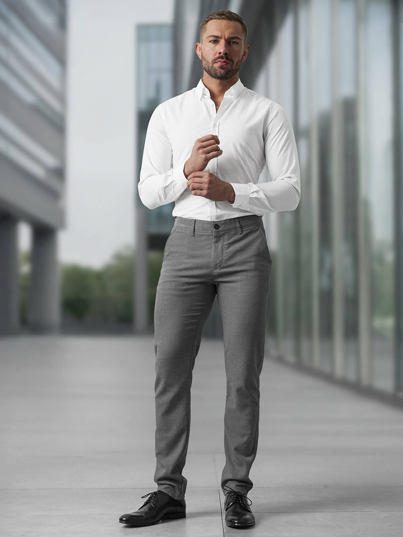 Muške chino hlače tamnosive OZONEE V/6545