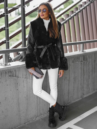 Ženska Kožna Jakna Crna OZONEE JS/11Z8079Z