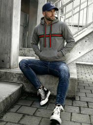 Muška dukserica s kapuljačom grafitna OZONEE JS/8B1735/5Z