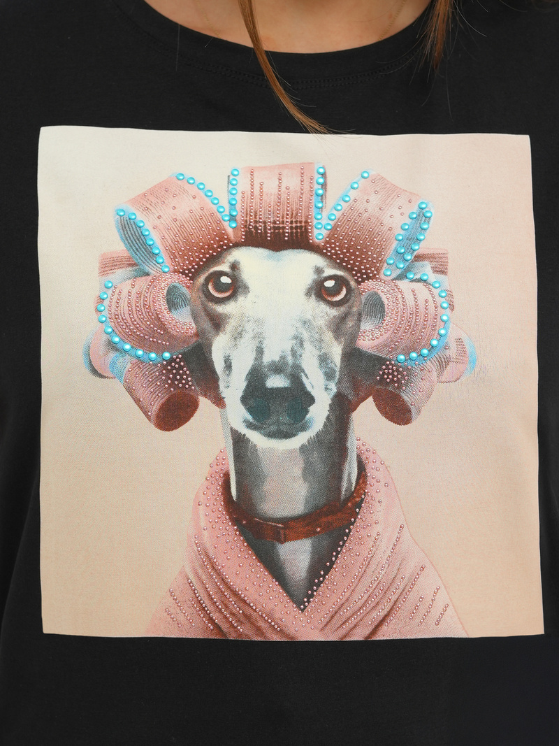 Ženska majica crno-ružičasti OZONEE JS/YJ77726