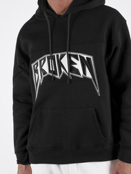 Dukserica s kapuljačom crna OZONEE O/SWE23019Z