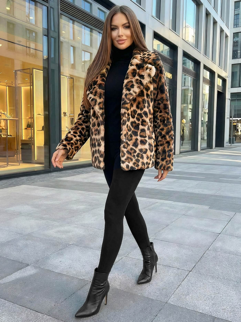 Ženska jakna bež-smeđa OZONEE JS/61M8500/158Z