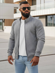 Muška dukserica s patentom siva OZONEE JS/2002Z