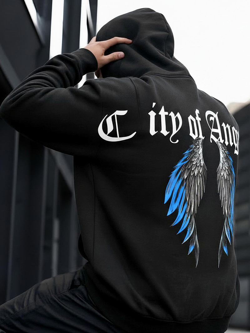 Muška dukserica s kapuljačom crna JS/21B1901/3