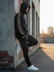 Muška dukserica s kapuljačom crna OZONEE JS/8B1731/3