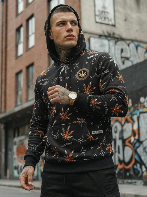 Muška dukserica s kapuljačom crna OZONEE O/B266Z