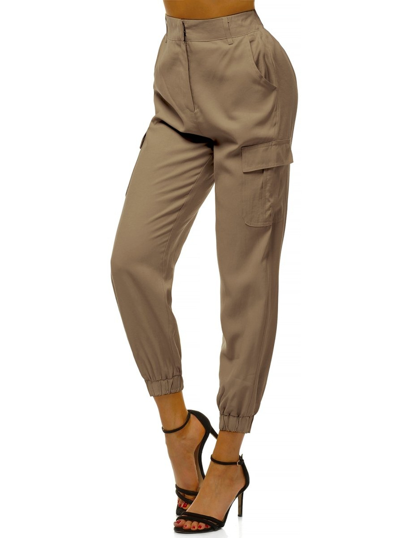 Ženske jogger hlače Tamno-bež OZONEE O/HM005