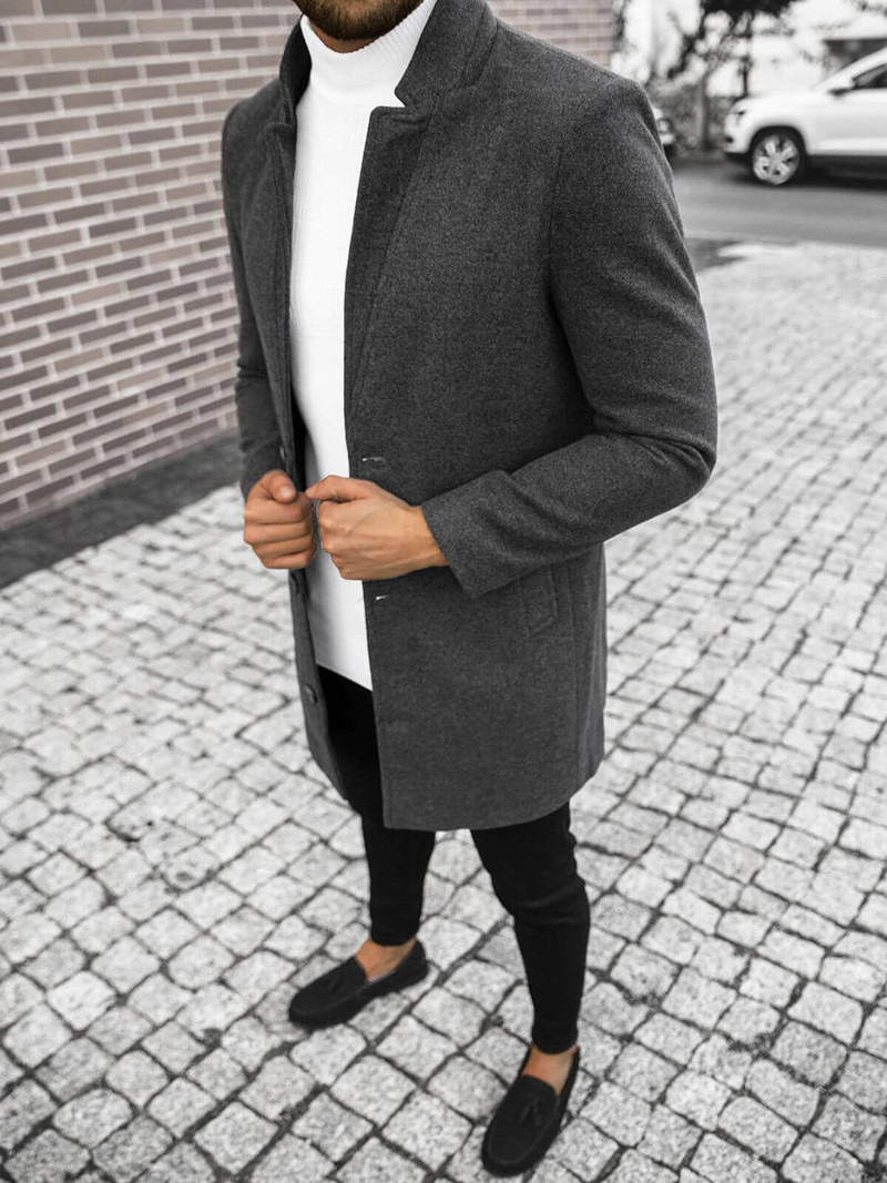 Muški kaput Tamnosivi OZONEE O/5628