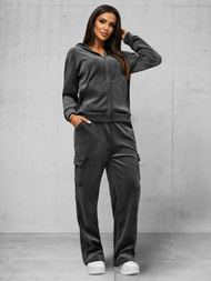 Ženski trenirka od velura grafitna OZONEE JS/35C1613/5