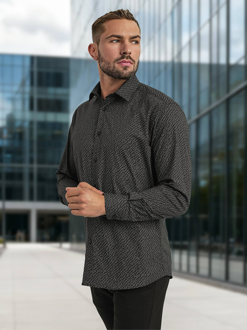 Muška košulja crna OZONEE V/V184