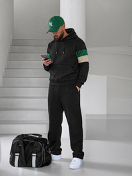 Muška dukserica s kapuljačom crna OZONEE JS/3B578