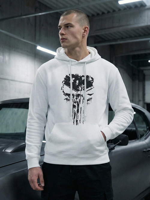 Muška dukserica s kapuljačom bijela OZONEE JS/65B3907/1Z