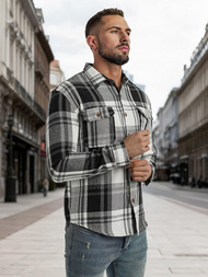 Muška košulja crno-bijela OZONEE NB/MC728N/3