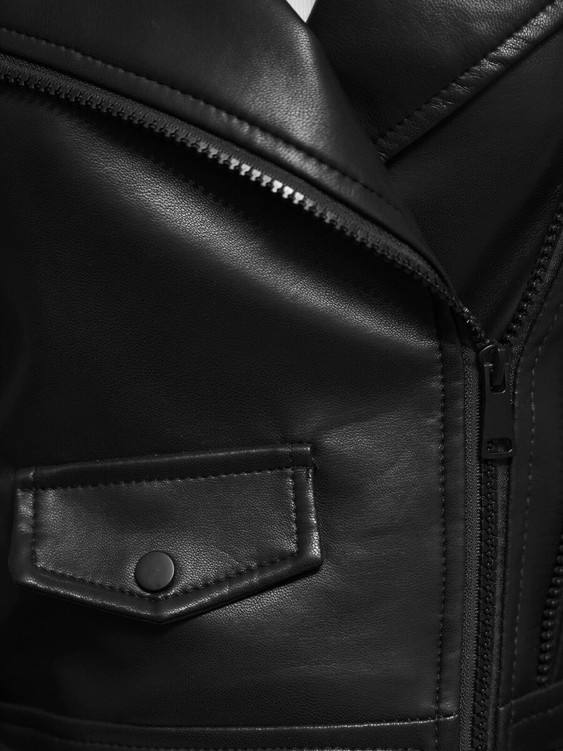 Ženska Kožna Jakna Crna OZONEE JS/11Z8128