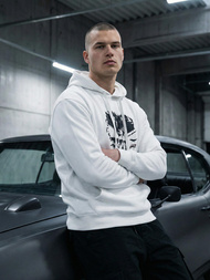 Muška dukserica s kapuljačom bijela OZONEE JS/65B3907/1Z