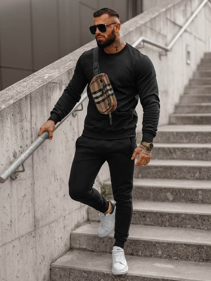 Muška trenirka crna OZONEE JS/68C10380/3Z