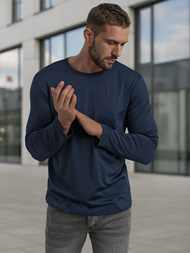 Muška majica dugi rukav modri OZONEE JS/DB71/5