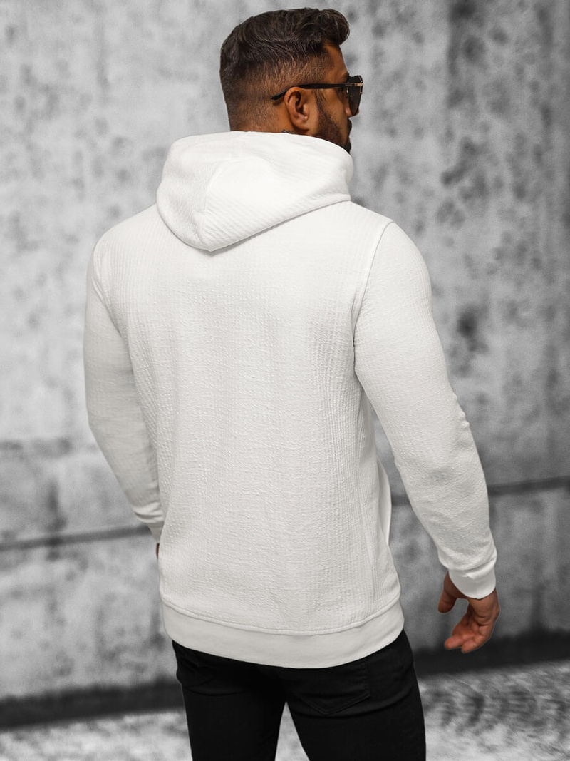 Muška dukserica s kapuljačom ecru OZONEE O/TB2273