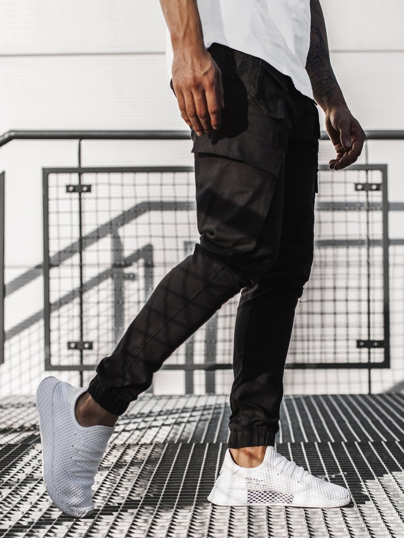 Muške chino jogger hlače crne OZONEE G/2788