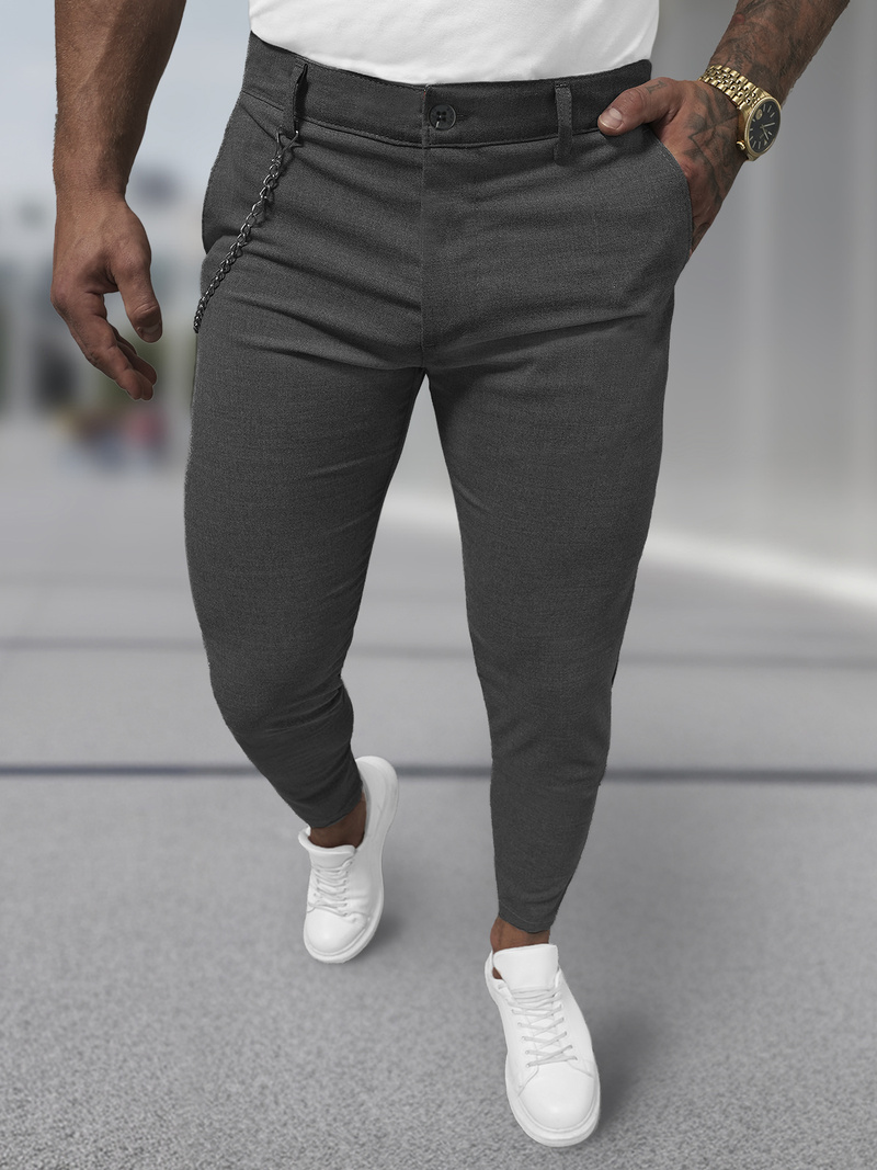 Muške chino hlače grafitne OZONEE DJ/3300