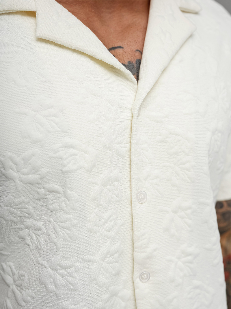 Muška košulja kratkih rukava ecru OZONEE O/B2258