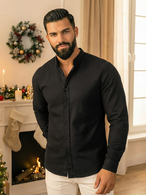 Muška Košulja Crna OZONEE O/V121Z