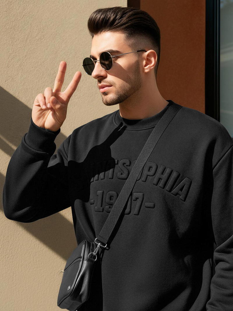 Muška dukserica crna OZONEE JS/8B1953/3