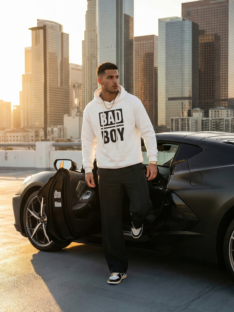 Muška dukserica s kapuljačom bijela OZONEE JS/65B3909/1Z