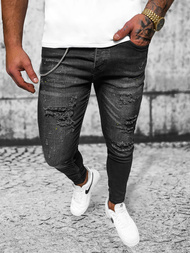 Muške Traperice Crne OZONEE O/MB465