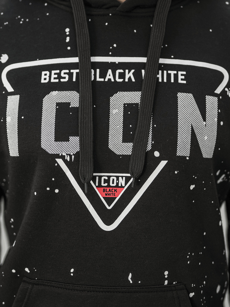 Muška dukserica s kapuljačom crna OZONEE JS/8B1737/3