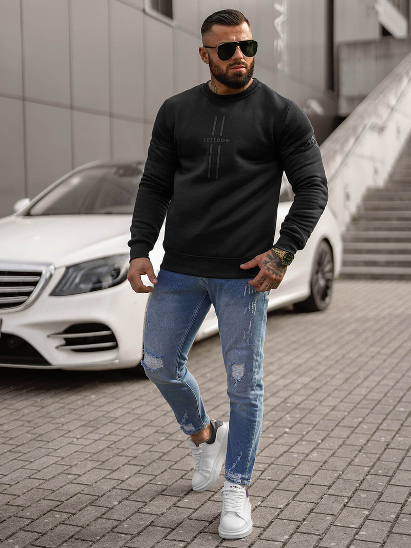 Muška dukserica crna OZONEE JS/8B1358/3