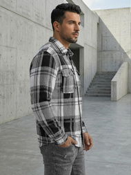 Muška košulja crno-bijela OZONEE NB/MC728N/3Z