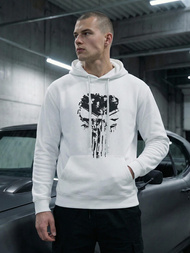 Muška dukserica s kapuljačom bijela OZONEE JS/65B3907/1Z