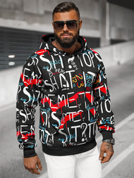 Muška dukserica s kapuljačom crna OZONEE JS/8B1233/3