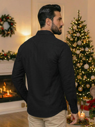 Muška Košulja Crna OZONEE O/V125Z