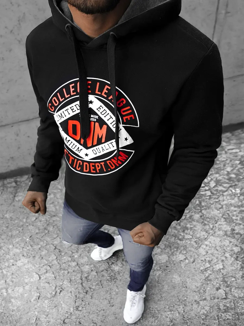 Muška dukserica s kapuljačom crna OZONEE JS/Y10065