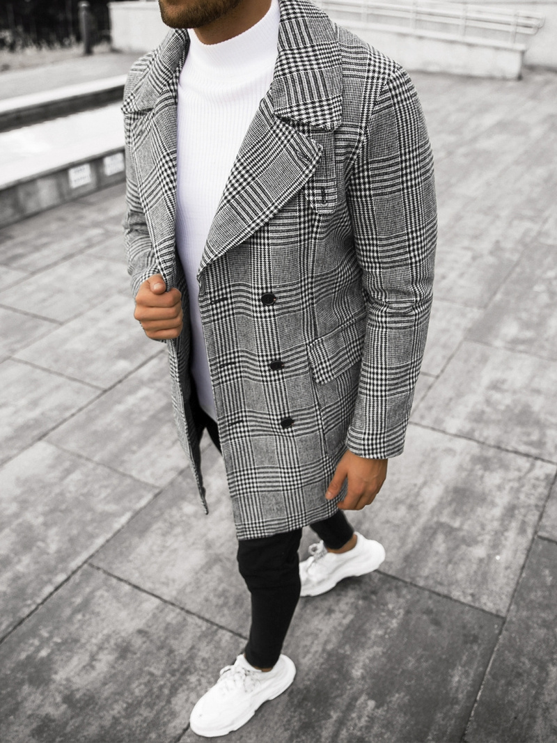 Muški kaput Crno-bijeli OZONEE JS/JP1192