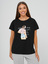 Ženska majica crna OZONEE JS/95T2573/3