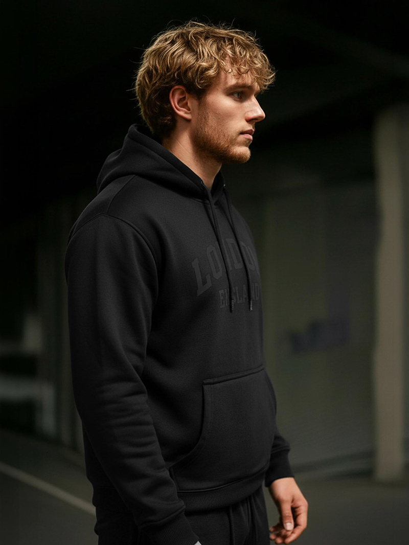 Muška dukserica s kapuljačom crna OZONEE JS/8B1986/3