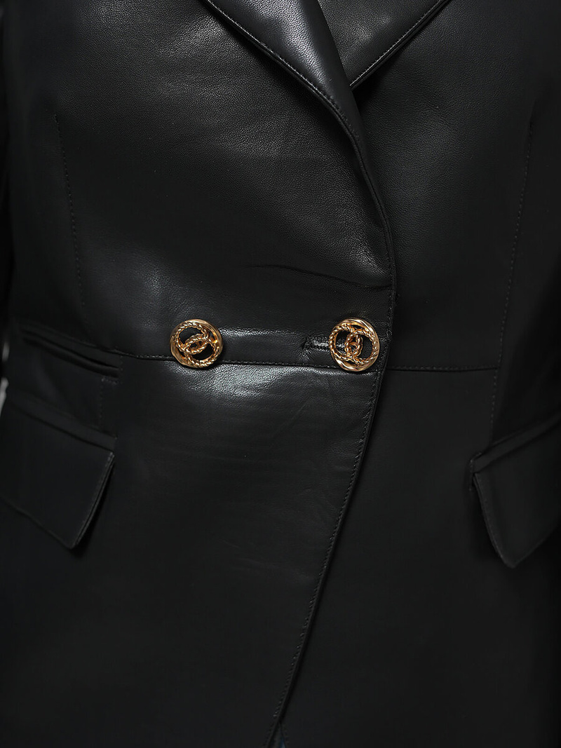 Ženska Kožna Jakna Crna OZONEE JS/11Z8121