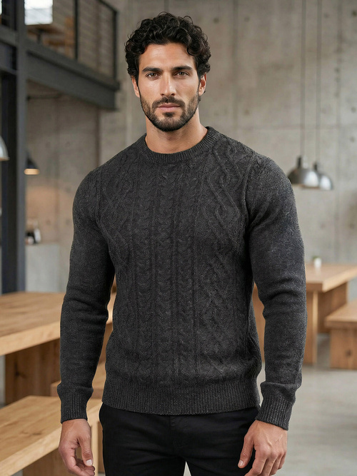 Muški Džemper Grafitni OZONEE JS/59B3610/5