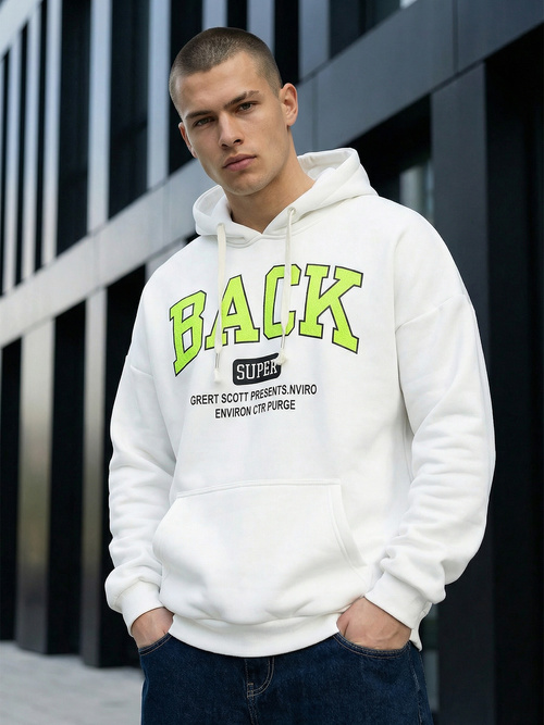 Muška dukserica s kapuljačom bijela OZONEE O/TT30513Z