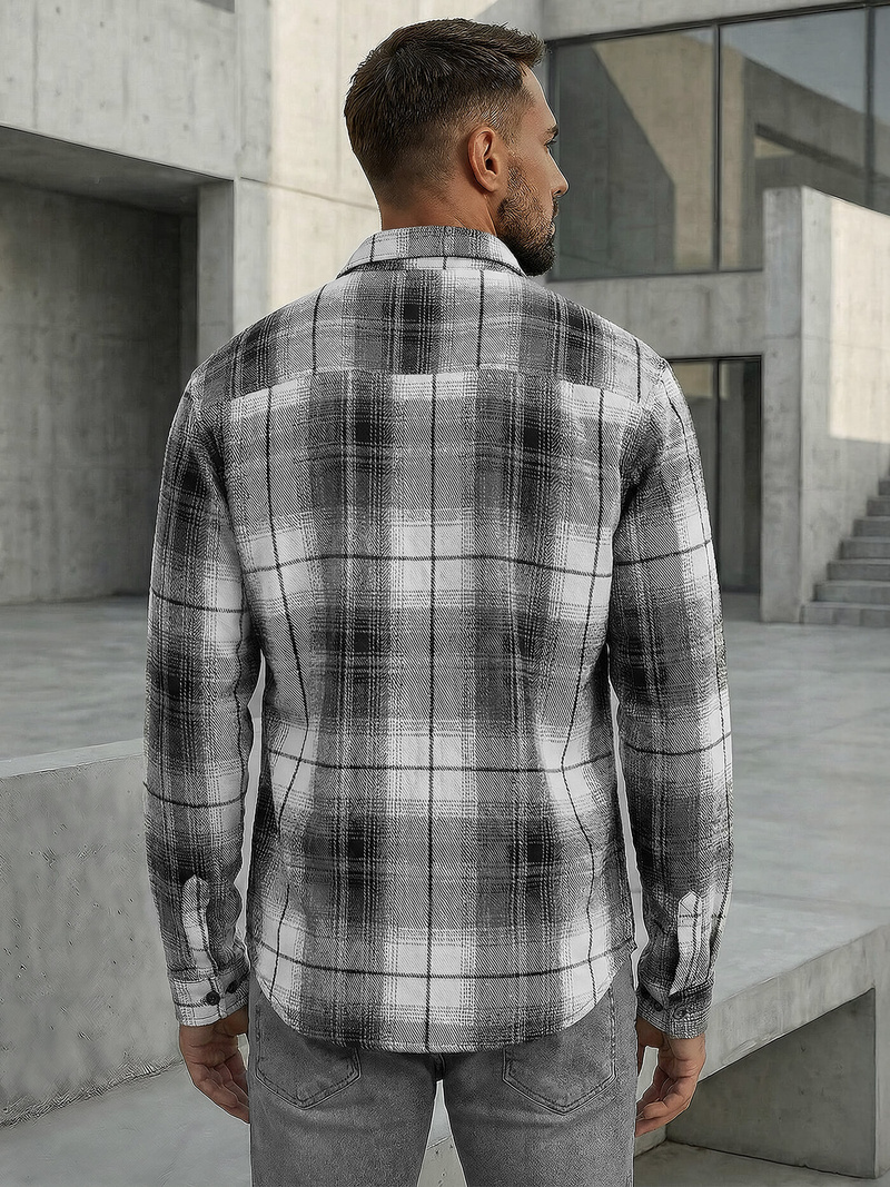 Muška košulja crno-bijela OZONEE NB/MC728N/4Z