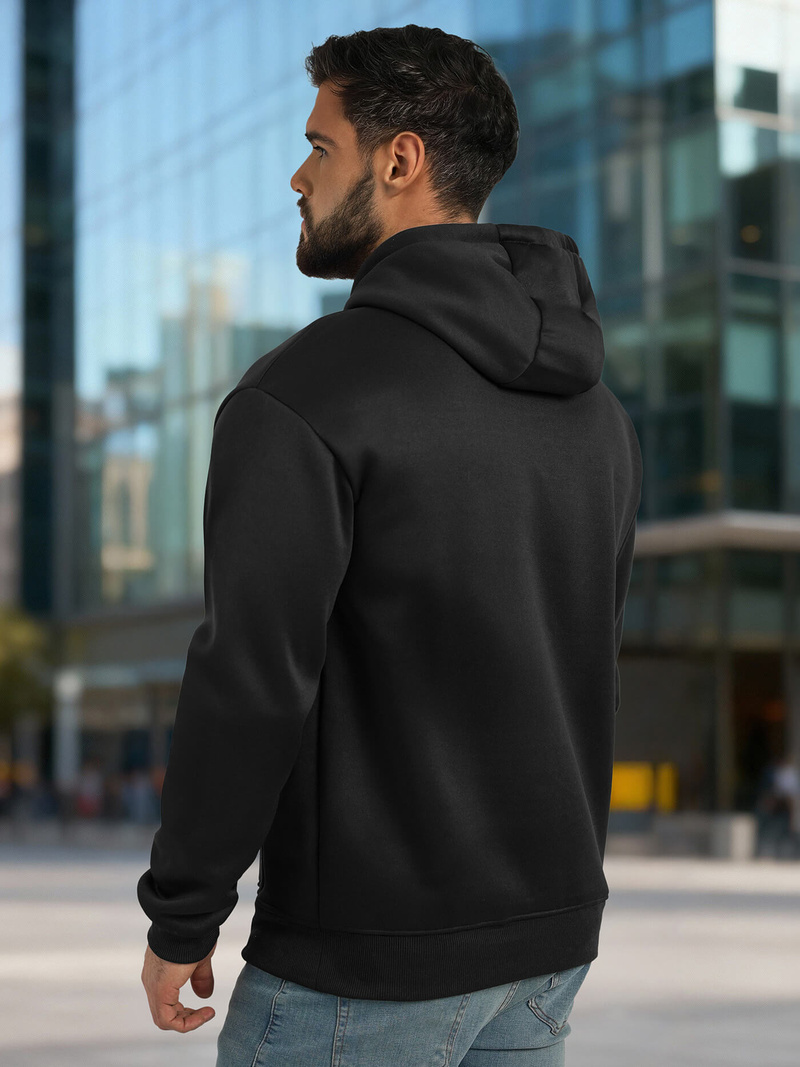 Muška dukserica s kapuljačom crna OZONEE JS/8B1983/3