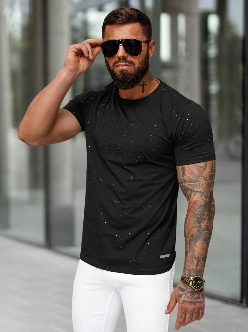 Muška Majica Crna OZONEE O/QQ1390