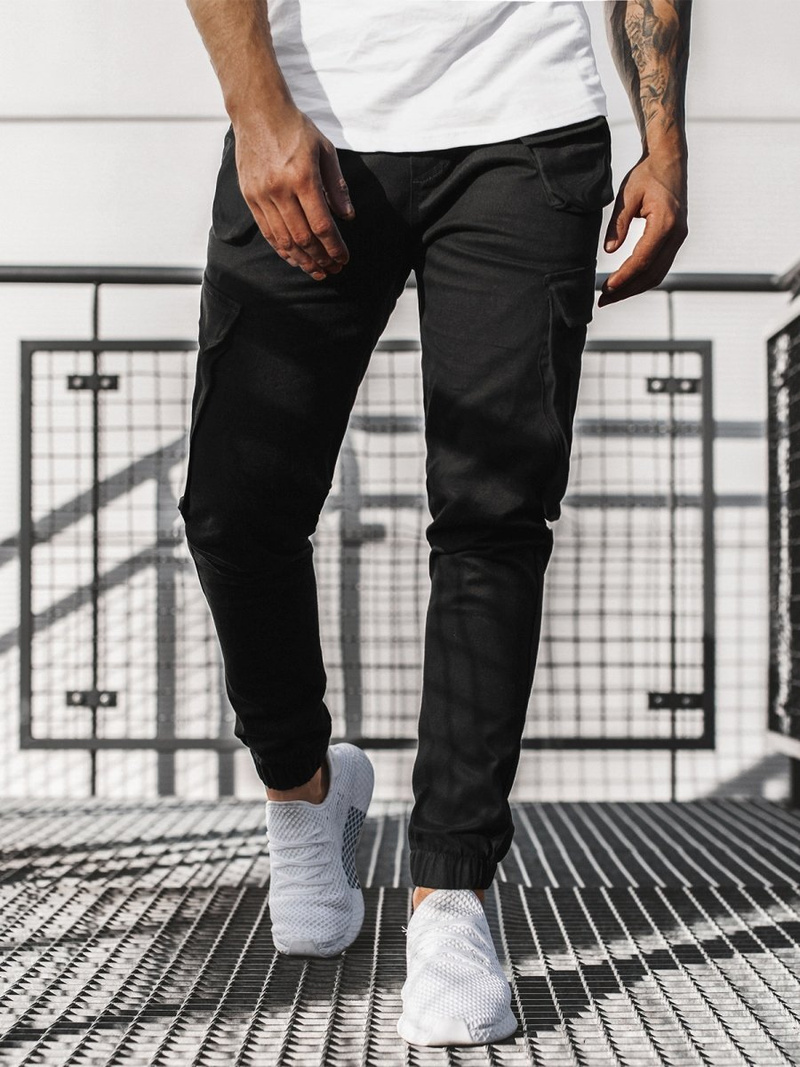 Muške chino jogger hlače crne OZONEE G/2788
