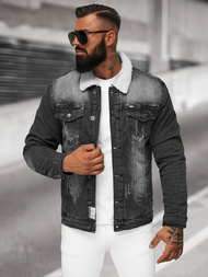 Muška traper jakna šerpa crna OZONEE NB/MJ513N