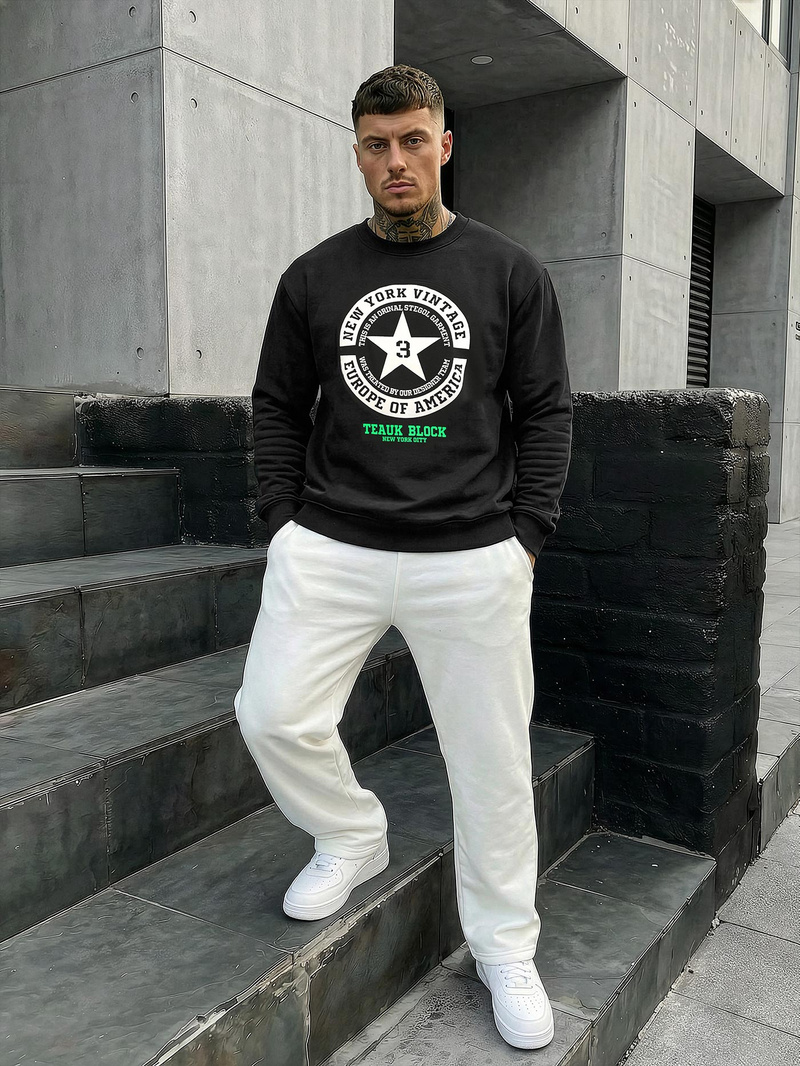 Muška dukserica crna OZONEE JS/8B1768/3