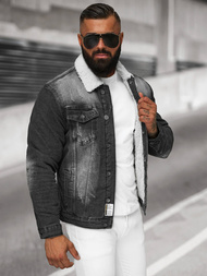 Muška traper jakna šerpa crna OZONEE NB/MJ513N