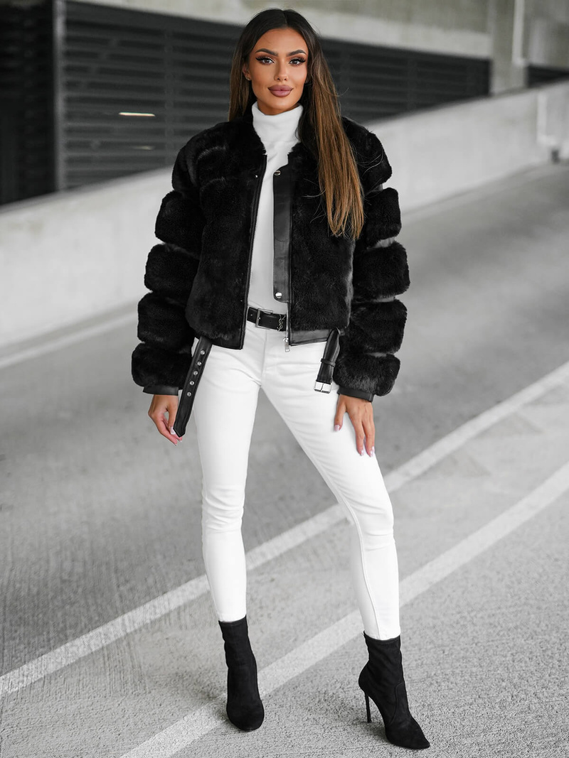 Ženska jakna crna OZONEE JS/11Z8080Z